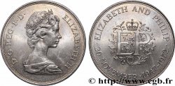 ROYAUME-UNI 25 New Pence (1 Crown) 25e anniversaire de mariage d’Elisabeth II 1972 Llantrisant