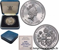 UNITED KINGDOM 5 Pounds (Livres) Proof 90e anniversaire de la Reine Mère 1990 Llantrisant