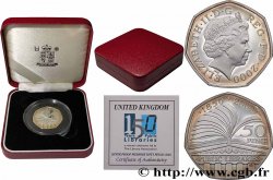 UNITED KINGDOM Piéfort 50 Pence argent Proof 150e anniversaire de la loi sur les bibliothèques publiques 2000 Llantrisant