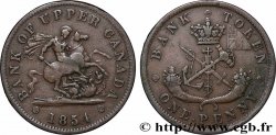 CANADA 1 Penny token Bank of Upper Canada 1854 Heaton
