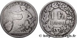 SUISSE 1 Franc Helvetia assise 1861 Berne