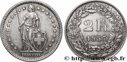 SUISSE 2 Francs Helvetia 1957 Berne