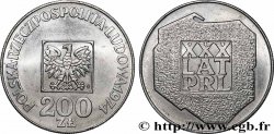 POLOGNE 200 Zlotych aigle 30e anniversaire de la fondation de la république populaire 1974 Varsovie