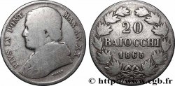 VATICAN ET ÉTATS PONTIFICAUX 20 Baiocchi Pie IX an XX 1865 Rome