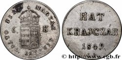 HUNGARY 6 Krajczar monnayage de la guerre d’indépendance 1849 Nagybanya
