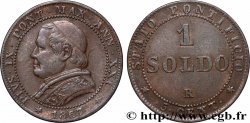 VATICAN ET ÉTATS PONTIFICAUX 1 Soldo Pie IX an XXI buste large 1867 Rome