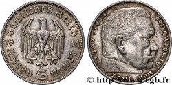 ALLEMAGNE 5 Reichsmark Maréchal Paul von Hindenburg 1936 Stuttgart