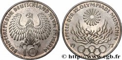 ALEMANIA 10 Mark Proof XXe J.O. Munich - Flamme olympique 1972 Stuttgart
