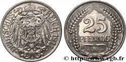 ALLEMAGNE 25 Pfennig Empire aigle impérial 1911 Berlin