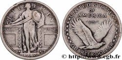 UNITED STATES OF AMERICA 1/4 Dollar Liberté  1917 Philadelphie