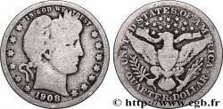 ÉTATS-UNIS D&nbsp;AMÉRIQUE 1/4 Dollar Barber 1908 Nouvelle-Orléans