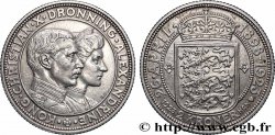 DENMARK 2 Kroner Noces d’argent du couple royale 1923 Copenhague