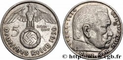 ALEMANIA 5 Reichsmark Maréchal Paul von Hindenburg 1936 Stuttgart