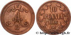 FINLAND 10 Pennia monogramme Alexandre II 1866 