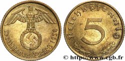 GERMANY 5 Reichspfennig aigle surmontant une swastika 1938 Berlin