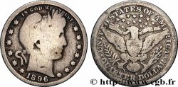 ÉTATS-UNIS D&nbsp;AMÉRIQUE 1/4 Dollar Barber 1896 San Francisco