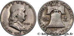 UNITED STATES OF AMERICA 1/2 Dollar Benjamin Franklin 1951 Philadelphie