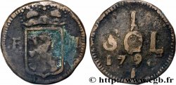 LUXEMBOURG 1 Sol emblème frappe au nom de François II (monnaie de siège) 1796 