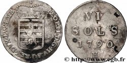 LUXEMBOURG 6 Sols emblème frappe au nom de Léopold II 1790 Günzburg