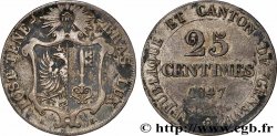 SWITZERLAND - REPUBLIC OF GENEVA 25 Centimes 1847 
