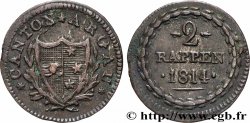 SUISSE - CANTON D&nbsp;ARGOVIE 2 Rappen 1814 