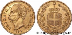 GOLD, PALLADIUM & PLATINUM INVESTMENT 20 Lire Umberto Ier 1882 Rome