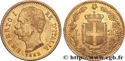 GOLD, PALLADIUM & PLATINUM INVESTMENT 20 Lire Umberto Ier 1882 Rome