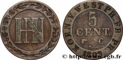 ALLEMAGNE - ROYAUME DE WESTPHALIE 5 Centimes monogramme de Jérôme Napoléon 1809 Cassel