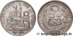 PERU 1 Sol “Liberté” assise 1874 Lima