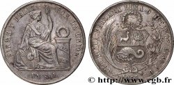 PERU 1 Sol “Liberté” assise 1867 