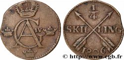 SUÈDE 1/4 Skilling Gustave IV Adolphe 1806 
