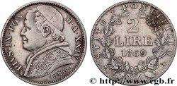 VATICAN AND PAPAL STATES 2 Lire Pie IX an XXIV 1869 Rome