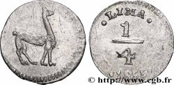 PÉROU 1/4 Real Lama 1855 Lima