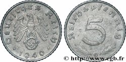 GERMANY 5 Reichspfennig aigle surmontant une swastika 1940 Karlsruhe