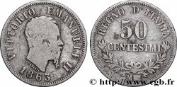ITALIE 50 Centesimi Victor Emmanuel II 1863 Milan