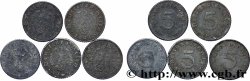 DEUTSCHLAND Lot 5 x 5 Reichspfennig aigle surmontant une swastika Années diverses Atelier Divers