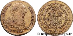 ESPAGNE - ROYAUME D&nbsp;ESPAGNE - CHARLES III 2 escudos  1774 Madrid