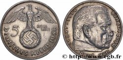GERMANIA 5 Reichsmark Aigle / Maréchal Paul von Hindenburg 1938 Hambourg