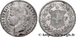 SILVER INVESTMENT 5 Francs Helvetia 1891 Berne