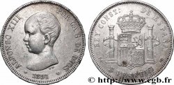 SILVER INVESTMENT 5 Pesetas Alphonse XIII 1er type 1891 Madrid