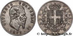 PLATA INVERSIÓN 5 Lire Victor Emmanuel II 1871 Milan
