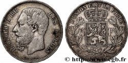 PLATA INVERSIÓN 5 Francs Léopold II 1868 