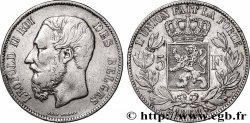 PLATA INVERSIÓN 5 Francs Léopold II 1868 