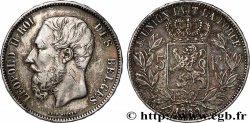 ARGENT D&nbsp;INVESTISSEMENT 5 Francs Léopold II 1869 Bruxelles