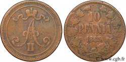 FINLAND 10 Pennia monogramme Alexandre II 1865 