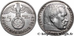 GERMANY 5 Reichsmark Maréchal Paul von Hindenburg 1937 Munich - D