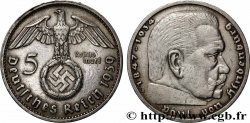 ALLEMAGNE 5 Reichsmark aigle / Maréchal Paul von Hindenburg 1939 Vienne