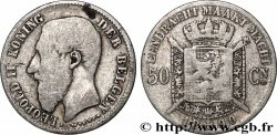 BELGIQUE 50 Centiemen (Centimes) Léopold II légende flamande 1899 