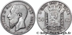 BELGIUM 50 Centimes Léopold II légende française 1868 Bruxelles VF 