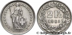 SWITZERLAND 2 Francs Helvetia 1963 Berne AU 